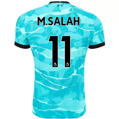 Herren Fußball Mohamed Salah #11 Auswärtstrikot Blau Trikot 2020/21 Hemd