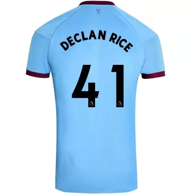 Herren Fußball Declan Rice #41 Auswärtstrikot Blau Trikot 2020/21 Hemd