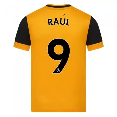 Herren Fußball Raul Jimenez #9 Heimtrikot Orange Trikot 2020/21 Hemd
