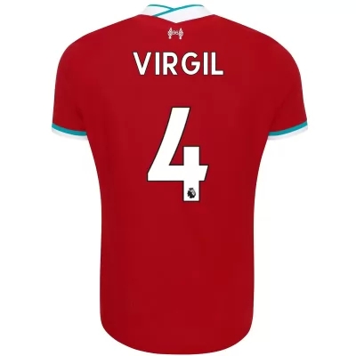 Herren Fußball Virgil Van Dijk #4 Heimtrikot Rot Trikot 2020/21 Hemd