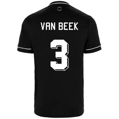 Herren Fußball Sven Van Beek #3 Auswärtstrikot Schwarz Trikot 2020/21 Hemd