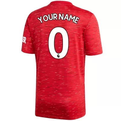 Herren Fußball Dein Name #0 Heimtrikot Rot Trikot 2020/21 Hemd