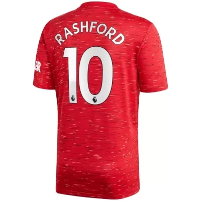 Herren Fußball Marcus Rashford #10 Heimtrikot Rot Trikot 2020/21 Hemd