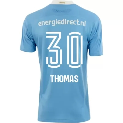 Herren Fußball Ryan Thomas #30 Auswärtstrikot Blau Trikot 2020/21 Hemd