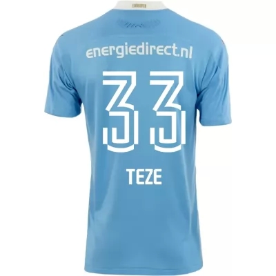 Herren Fußball Jordan Teze #33 Auswärtstrikot Blau Trikot 2020/21 Hemd