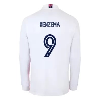 Herren Fußball Karim Benzema #9 Heimtrikot Weiß Trikot 2020/21 Hemd