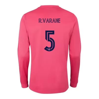 Herren Fußball Raphael Varane #5 Auswärtstrikot Rosa Trikot 2020/21 Hemd