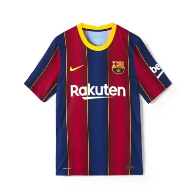 Herren Fußball Lionel Messi #10 Heimtrikot Rot Blau Trikot 2020/21 Hemd
