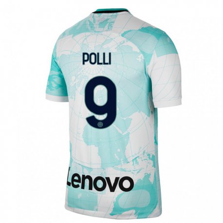 Kandiny Kinder Elisa Polli #9 Hellgrün Weiß Ausweichtrikot Trikot 2022/23 T-shirt