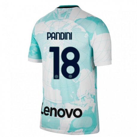 Kandiny Kinder Marta Pandini #18 Hellgrün Weiß Ausweichtrikot Trikot 2022/23 T-shirt