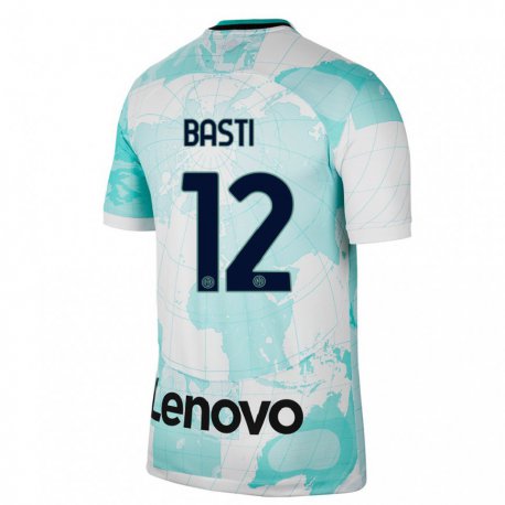 Kandiny Kinder Matteo Basti #12 Hellgrün Weiß Ausweichtrikot Trikot 2022/23 T-shirt