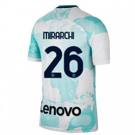 Kandiny Kinder Mattia Mirarchi #26 Hellgrün Weiß Ausweichtrikot Trikot 2022/23 T-shirt