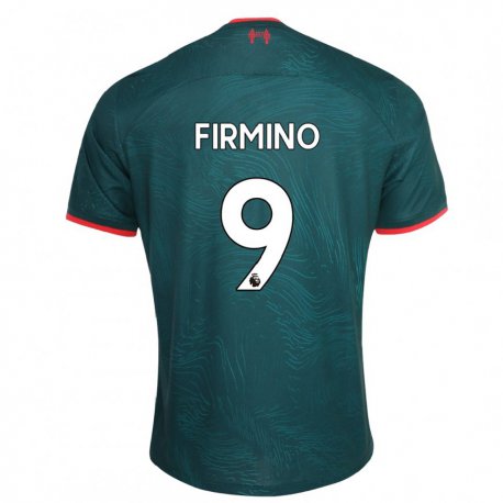 Kandiny Kinder Roberto Firmino #9 Dunkelgrün Ausweichtrikot Trikot 2022/23 T-shirt