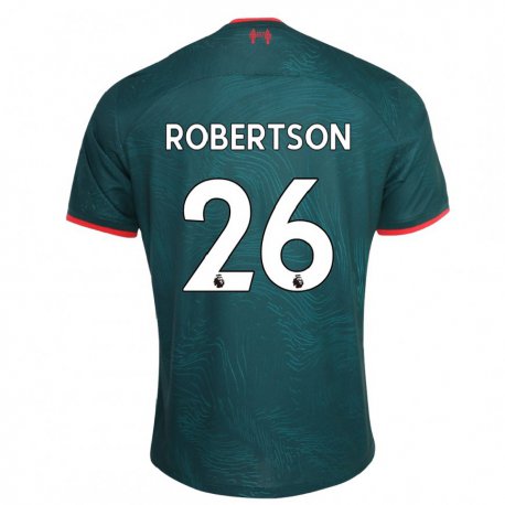 Kandiny Kinder Andrew Robertson #26 Dunkelgrün Ausweichtrikot Trikot 2022/23 T-shirt