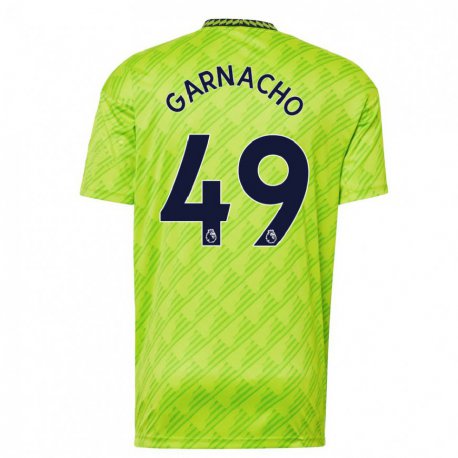 Kandiny Kinder Alejandro Garnacho #49 Hellgrün Ausweichtrikot Trikot 2022/23 T-shirt