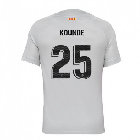 Kandiny Kinder Jules Kounde #25 Grau Rot Blau Ausweichtrikot Trikot 2022/23 T-shirt