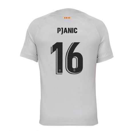 Kandiny Kinder Miralem Pjanic #16 Grau Rot Blau Ausweichtrikot Trikot 2022/23 T-shirt