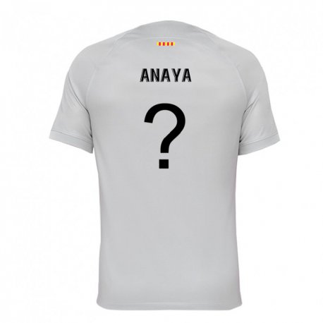 Kandiny Kinder Joan Anaya #0 Grau Rot Blau Ausweichtrikot Trikot 2022/23 T-shirt