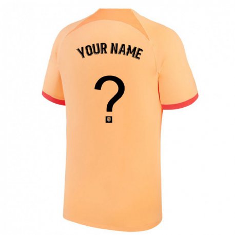 Kandiny Kinder Ihren Namen #0 Hellorange Ausweichtrikot Trikot 2022/23 T-shirt