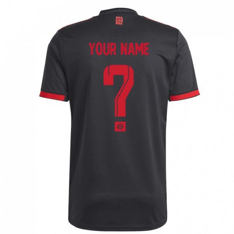 Kandiny Kinder Ihren Namen #0 Schwarz Und Rot Ausweichtrikot Trikot 2022/23 T-shirt