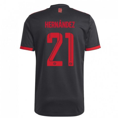 Kandiny Kinder Lucas Hernandez #21 Schwarz Und Rot Ausweichtrikot Trikot 2022/23 T-shirt