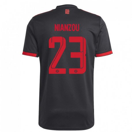 Kandiny Kinder Tanguy Nianzou #23 Schwarz Und Rot Ausweichtrikot Trikot 2022/23 T-shirt