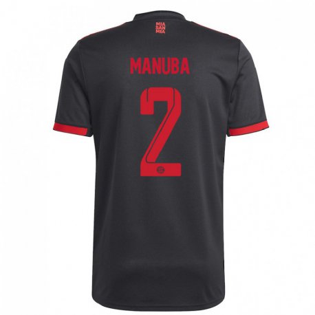 Kandiny Kinder Vincent Manuba #2 Schwarz Und Rot Ausweichtrikot Trikot 2022/23 T-shirt