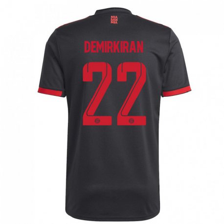 Kandiny Kinder Ediz Demirkiran #22 Schwarz Und Rot Ausweichtrikot Trikot 2022/23 T-shirt