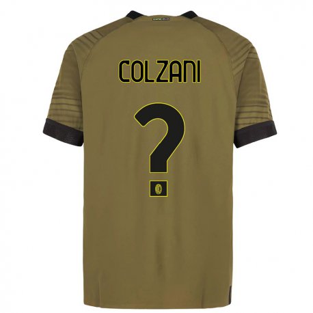 Kandiny Kinder Edoardo Colzani #0 Dunkelgrün Schwarz Ausweichtrikot Trikot 2022/23 T-shirt