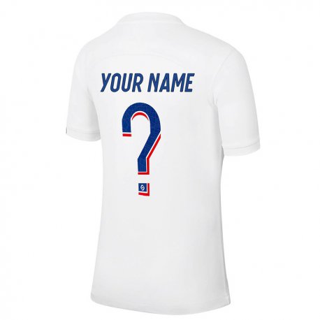 Kandiny Kinder Ihren Namen #0 Weiß Blau Ausweichtrikot Trikot 2022/23 T-shirt
