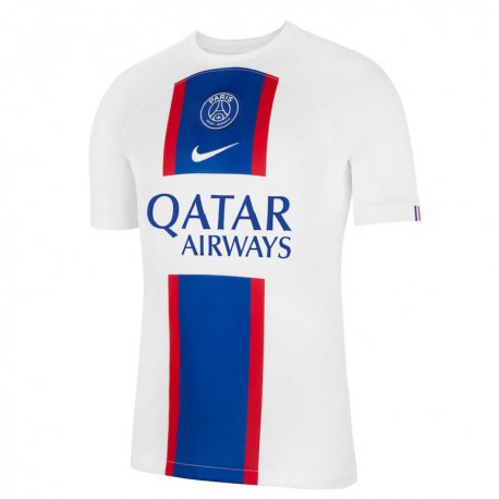 Kandiny Kinder Leandro Paredes #8 Weiß Blau Ausweichtrikot Trikot 2022/23 T-shirt