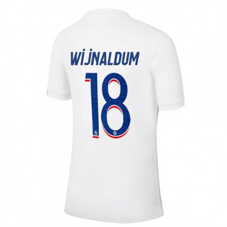 Kandiny Kinder Georginio Wijnaldum #18 Weiß Blau Ausweichtrikot Trikot 2022/23 T-shirt