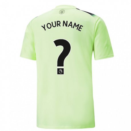 Kandiny Kinder Ihren Namen #0 Grün Dunkelgrau Ausweichtrikot Trikot 2022/23 T-shirt