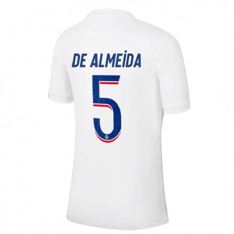 Kandiny Kinder Elisa De Almeida #5 Weiß Blau Ausweichtrikot Trikot 2022/23 T-shirt