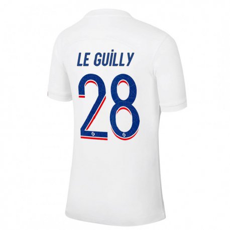 Kandiny Kinder Jade Le Guilly #28 Weiß Blau Ausweichtrikot Trikot 2022/23 T-shirt