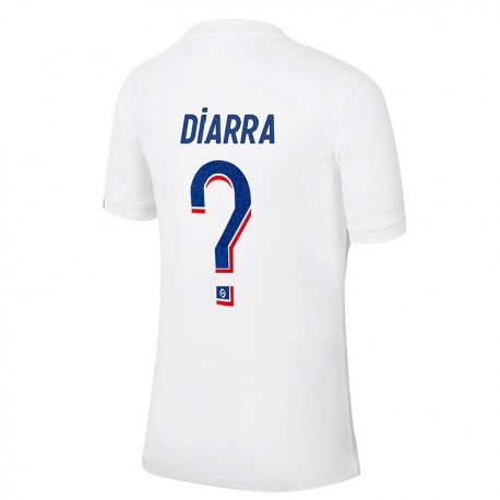 Kandiny Kinder Ibrahim Diarra #0 Weiß Blau Ausweichtrikot Trikot 2022/23 T-shirt