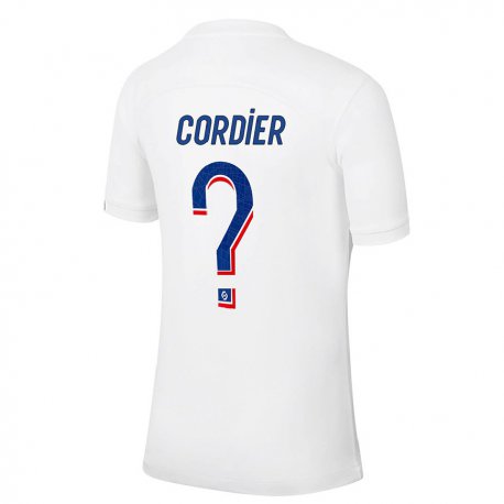 Kandiny Kinder Thomas Cordier #0 Weiß Blau Ausweichtrikot Trikot 2022/23 T-shirt