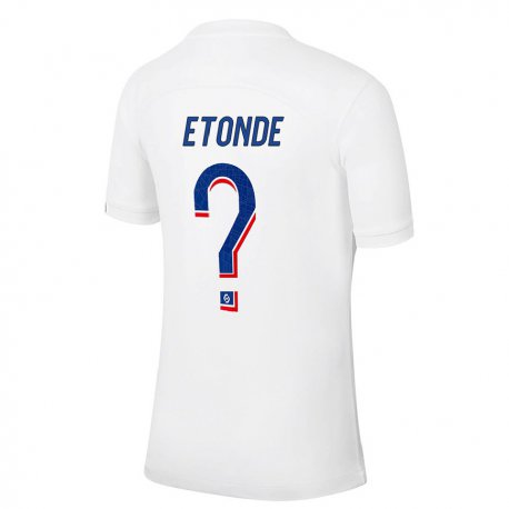 Kandiny Kinder Romaric Etonde #0 Weiß Blau Ausweichtrikot Trikot 2022/23 T-shirt
