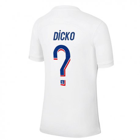 Kandiny Kinder Aminata Dicko #0 Weiß Blau Ausweichtrikot Trikot 2022/23 T-shirt