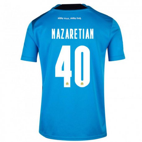Kandiny Kinder Manuel Nazaretian #40 Dunkelblau Weiß Ausweichtrikot Trikot 2022/23 T-shirt