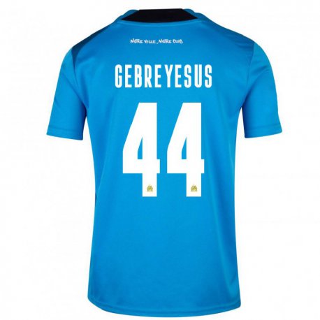 Kandiny Kinder Esey Gebreyesus #44 Dunkelblau Weiß Ausweichtrikot Trikot 2022/23 T-shirt