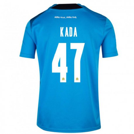 Kandiny Kinder Joakim Kada #47 Dunkelblau Weiß Ausweichtrikot Trikot 2022/23 T-shirt