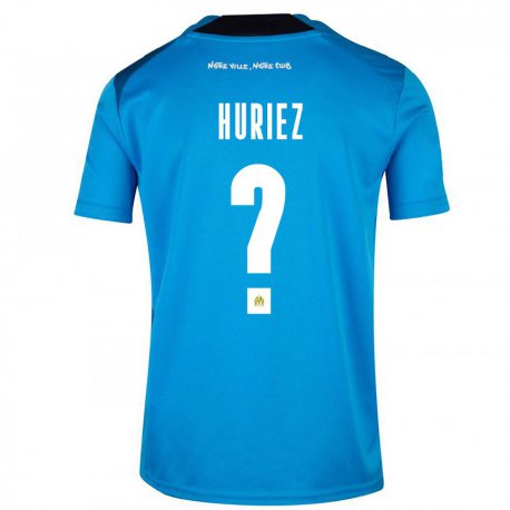 Kandiny Kinder Evan Huriez #0 Dunkelblau Weiß Ausweichtrikot Trikot 2022/23 T-shirt