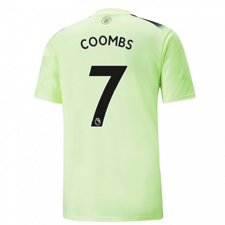 Kandiny Kinder Laura Coombs #7 Grün Dunkelgrau Ausweichtrikot Trikot 2022/23 T-shirt