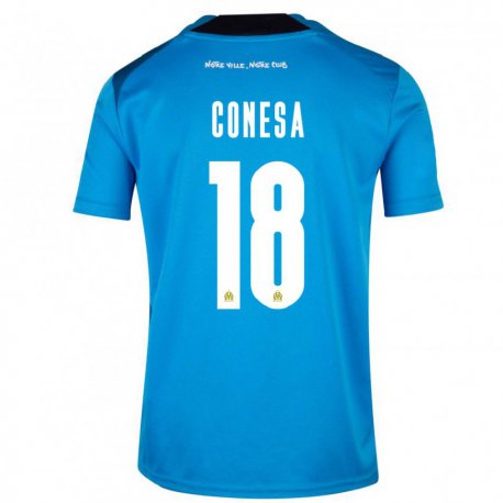 Kandiny Kinder Anna Conesa #18 Dunkelblau Weiß Ausweichtrikot Trikot 2022/23 T-shirt