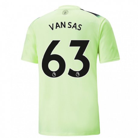 Kandiny Kinder Mikki Van Sas #63 Grün Dunkelgrau Ausweichtrikot Trikot 2022/23 T-shirt