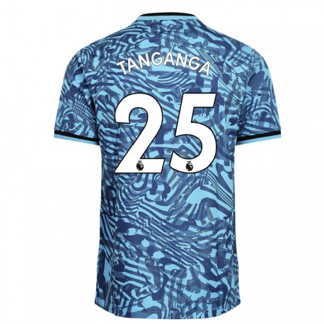 Kandiny Kinder Japhet Tanganga #25 Blau Dunkelblau Ausweichtrikot Trikot 2022/23 T-shirt