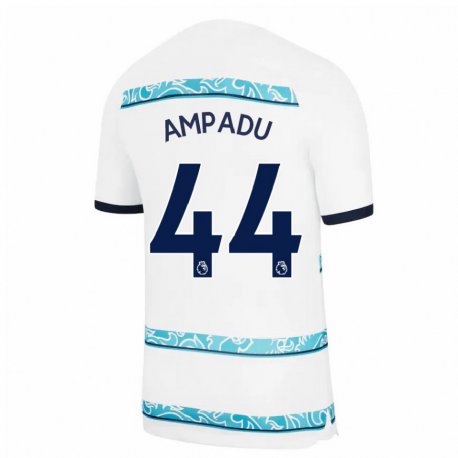 Kandiny Herren Ethan Ampadu #44 Weiß Hellblau Ausweichtrikot Trikot 2022/23 T-shirt