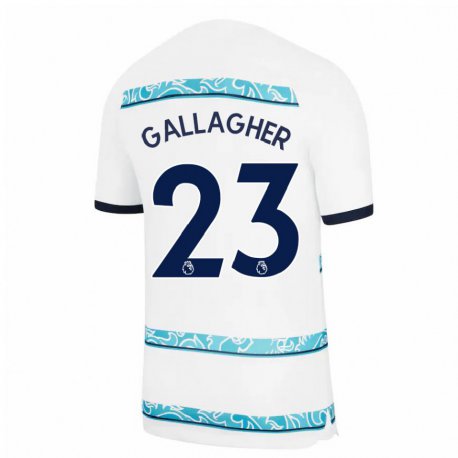 Kandiny Herren Conor Gallagher #23 Weiß Hellblau Ausweichtrikot Trikot 2022/23 T-shirt