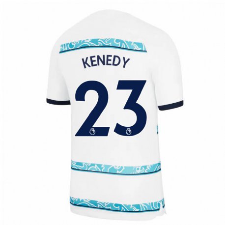 Kandiny Herren Robert Kenedy #23 Weiß Hellblau Ausweichtrikot Trikot 2022/23 T-shirt